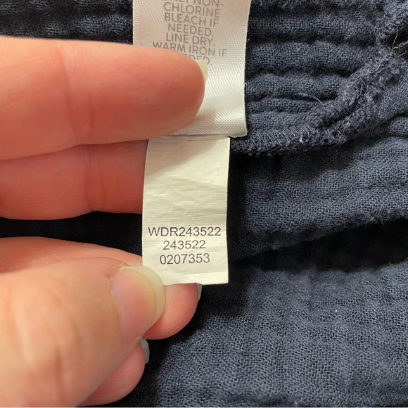 J. Jill Navy Blue Cotton Gauzy Collared Mini Shift Shirt Dress Women's Size SP - Picture 11 of 11